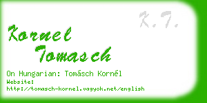 kornel tomasch business card